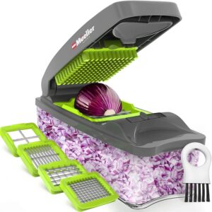green and grey vegetable cutter - genius practical apartment essentials you didn't know you needed