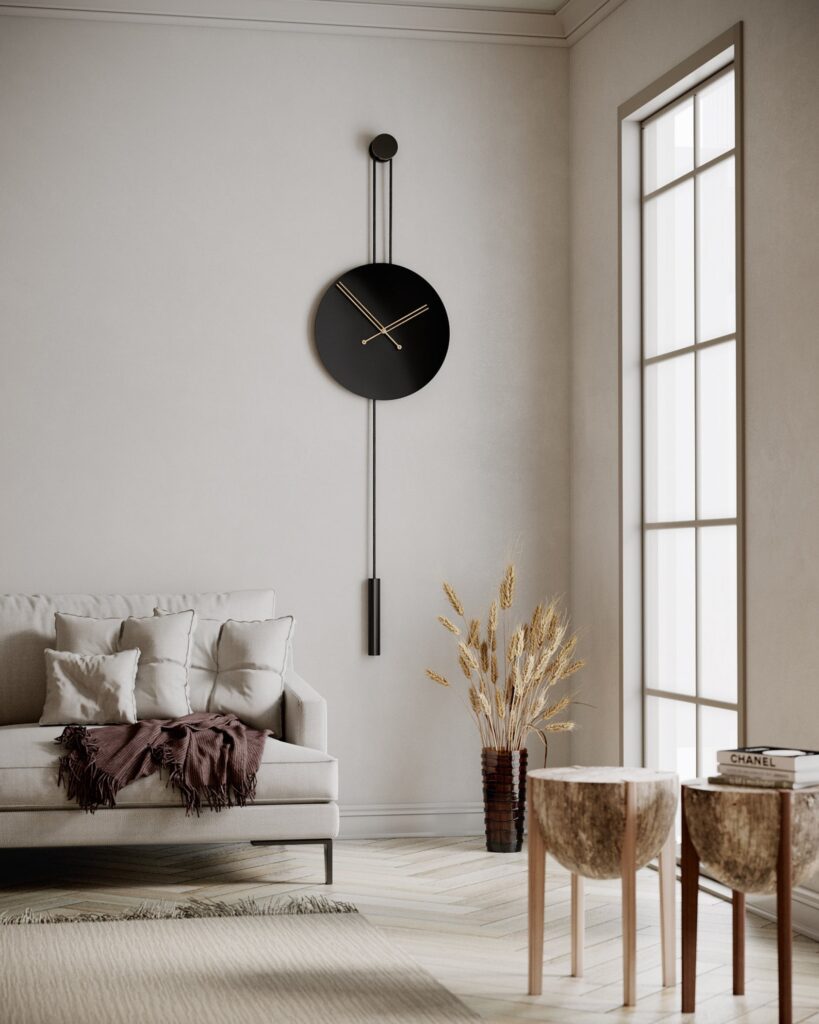 large wall clock - 20 decor ideas to make your apartment look expensive