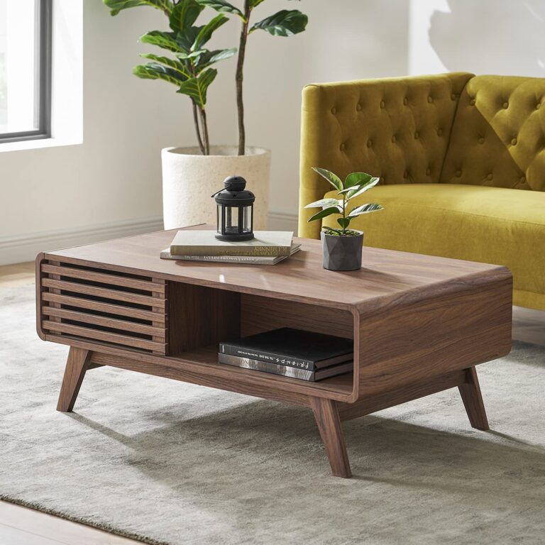 wooden contemporary coffee table - the ultimate best first apartment checklist