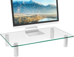 glass monitor stand - desk decor to inspire productivity and creativity