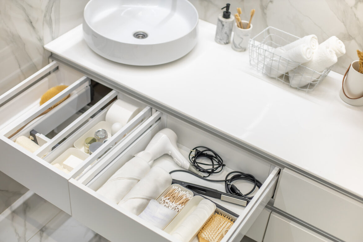 Bathroom,Under,Sink,Organizer,Drawers,With,Neatly,Placed,Bath,Amenities