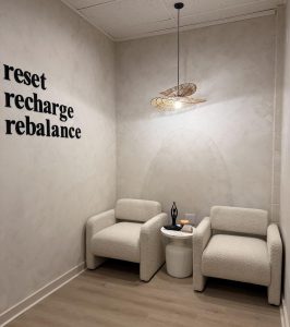 At Home Baxter Accent Chair in Cream. Stylish, upholstered seating that gives an affordable home decor that looks expensive aesthetic.