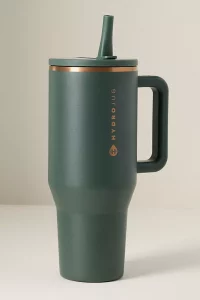 A large, insulated Traveler Tumbler by HydroJug, compatible with car cup holders. The perfect top rated Anthropologie gift for someone on the go.